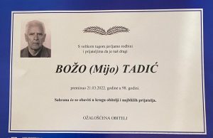 IN MEMORIAM: Božo Tadić