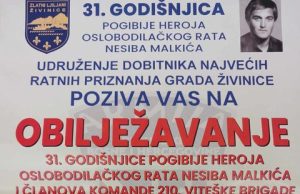 UDNRP Živinice : Počelo obilježavanje 31.godišnjice od pogibije heroja Nesiba Malkića i dijela komande 210.vit.os.br.