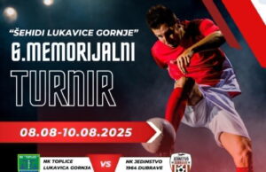 Memorijalni turnir ˝Šehidi Lukavice Gornje ˝ od 08. do 10.augusta