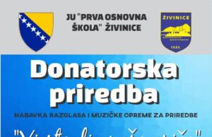 JU Prva osnovna škola Živinice organizuje Donatorsku priredbu